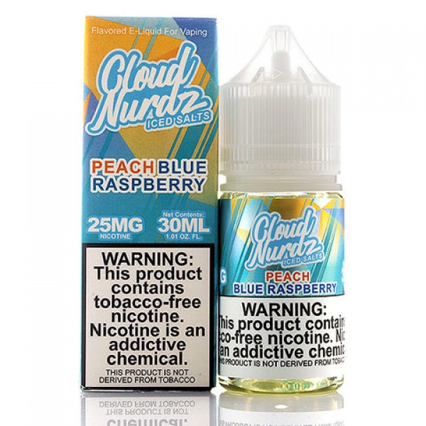 Peach Blue Raspberry Iced Salt - Cloud Nurdz E-Juice