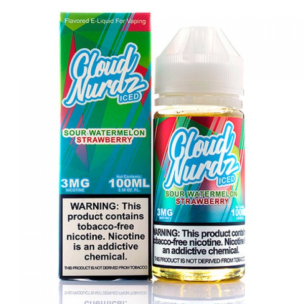 Sour Watermelon Strawberry Iced - Cloud Nurdz E-Ju...