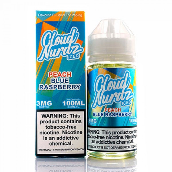 Peach Blue Razz Iced - Cloud Nurdz E-Juice (100 ml...