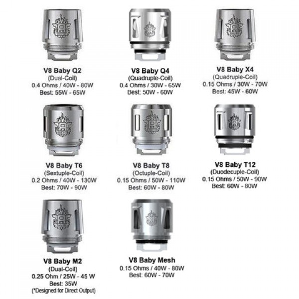 Smok TFV8 Baby Beast Coils / (X4, Q2, T6 & T8)...